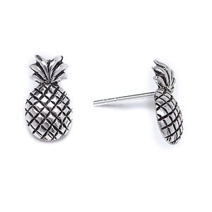 Sterling Silver Pineapple Stud Earrings